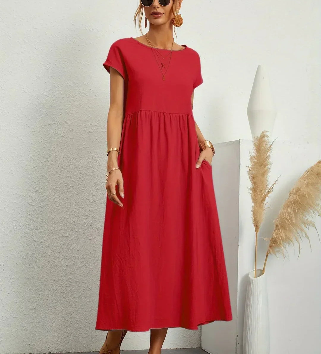 Gabrielle™ — Midi suknelė, sklandi, klasikinė elegancija