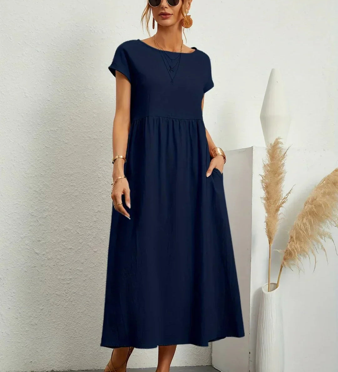 Gabrielle™ — Midi suknelė, sklandi, klasikinė elegancija