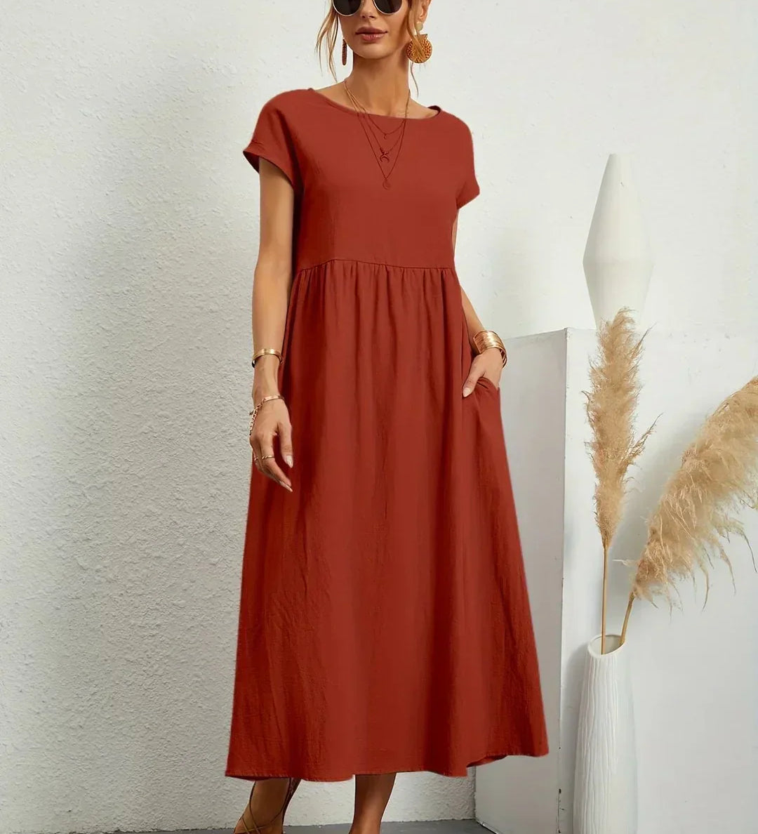Gabrielle™ — Midi suknelė, sklandi, klasikinė elegancija