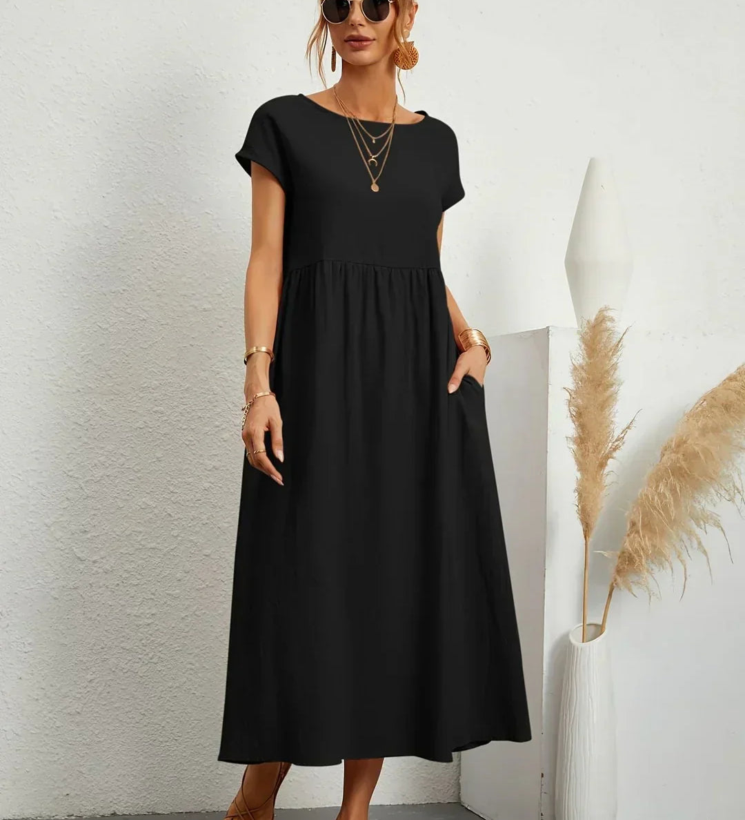 Gabrielle™ — Midi suknelė, sklandi, klasikinė elegancija