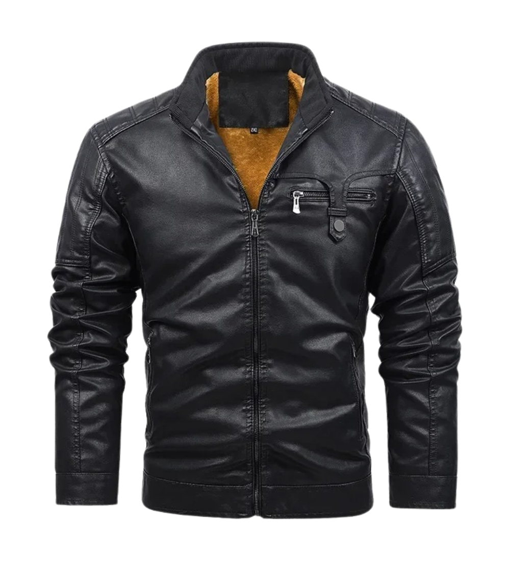 Lucas™ | Odinė striukė su retro pūkuotu pamušalu
