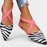 Fenna Balerinos su Zebra Raštu ir Kryžminėmis Dirželėmis